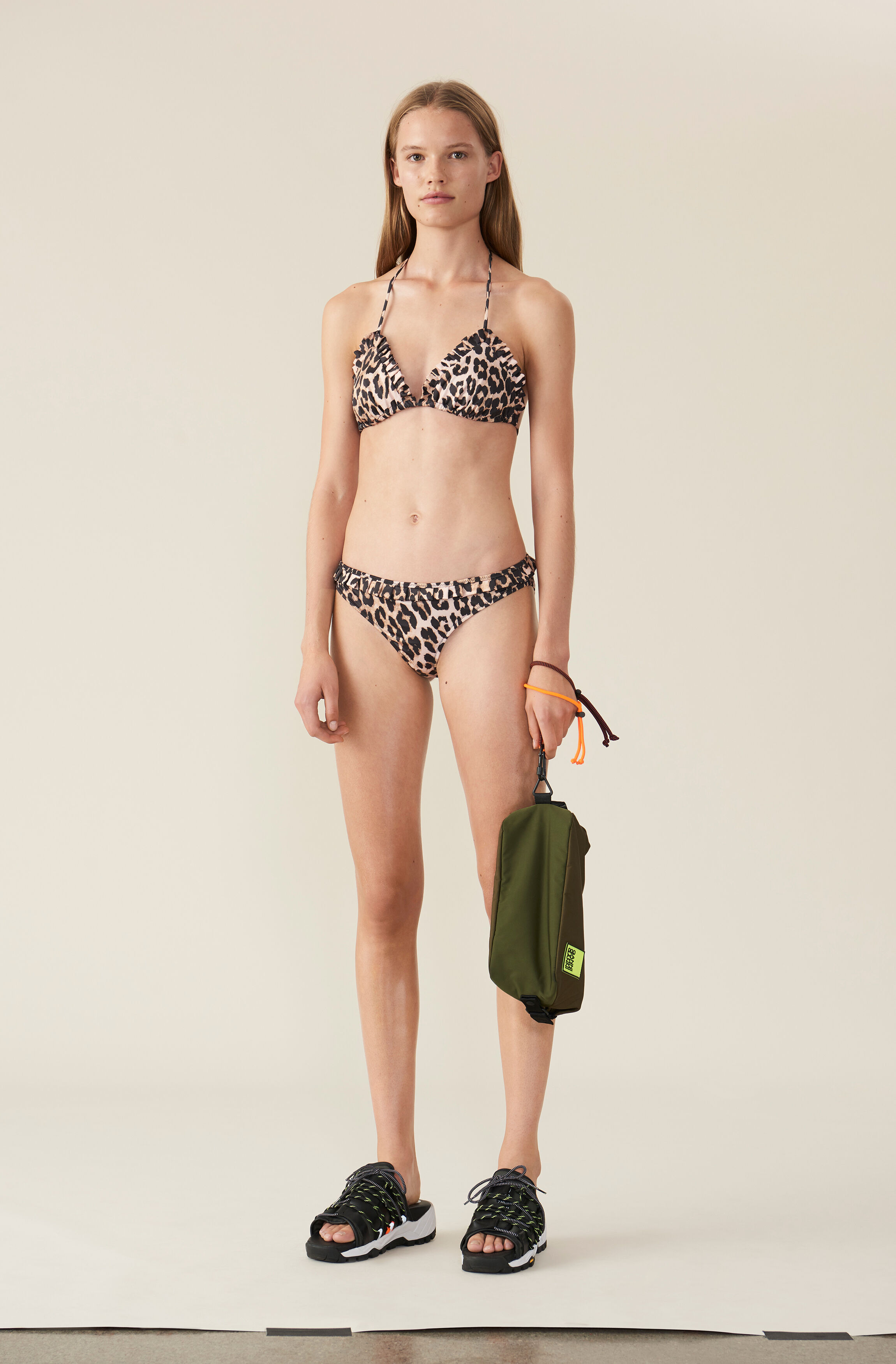 ganni leopard print bikini