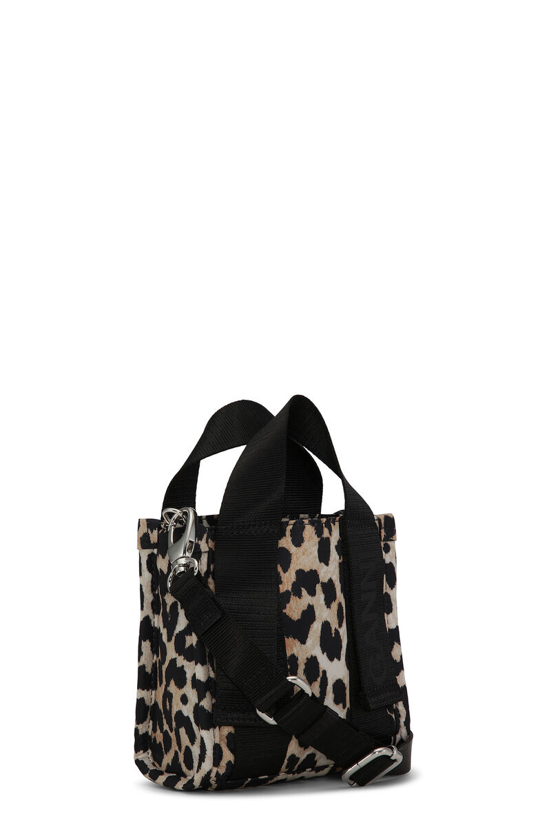 Mini Leopard Tech Tote , Recycled Polyester, in colour Leopard - 2 - GANNI