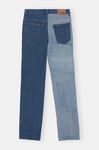 Patchwork Denim Patchwork Midwaist Straight Leg Jeans, Cotton, in colour Indigo - 2 - GANNI