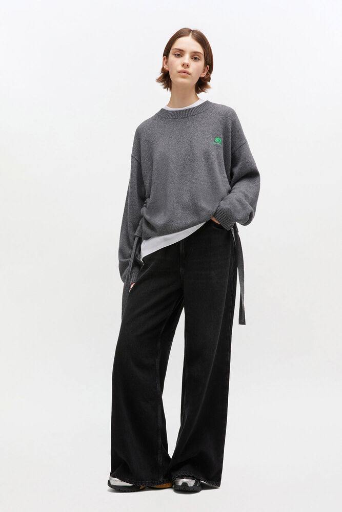 Grey Wool Mix Jumper, Charcoal Grey