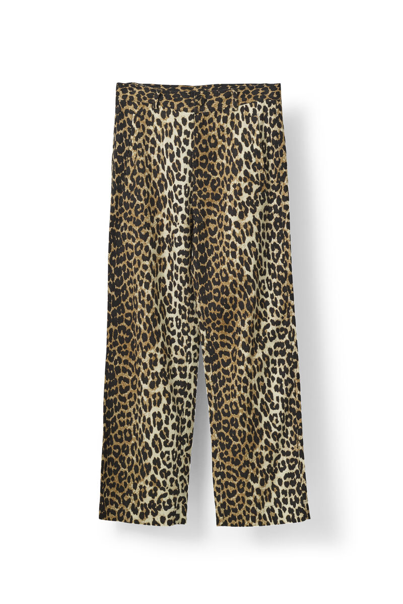 Yoshe Pants, in colour Leopard - 1 - GANNI