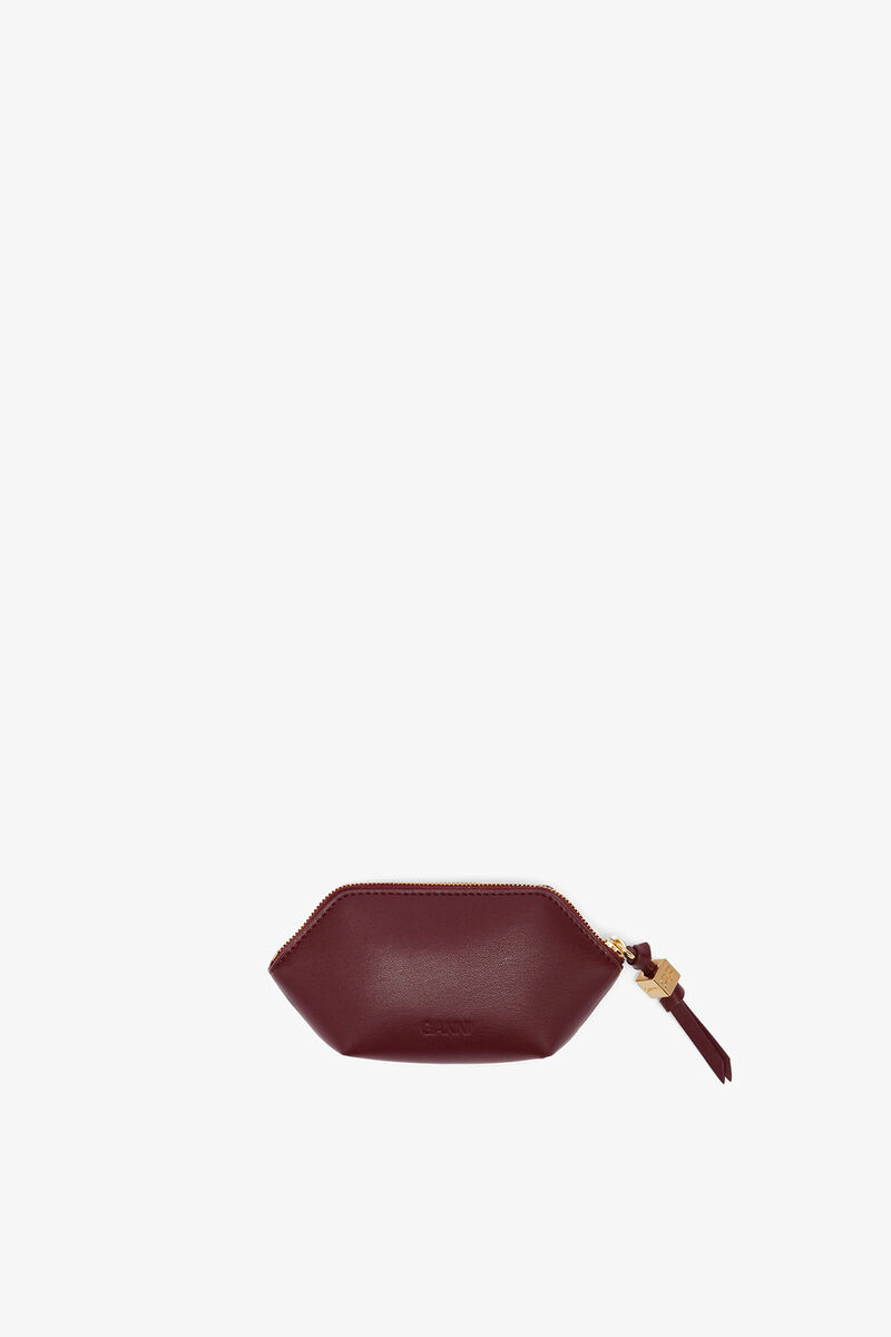 Bou Coin Purse in Burgundy, in colour Burgundy - 2 - GANNI