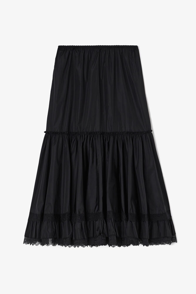 Skirt in Black Nylon, Black
