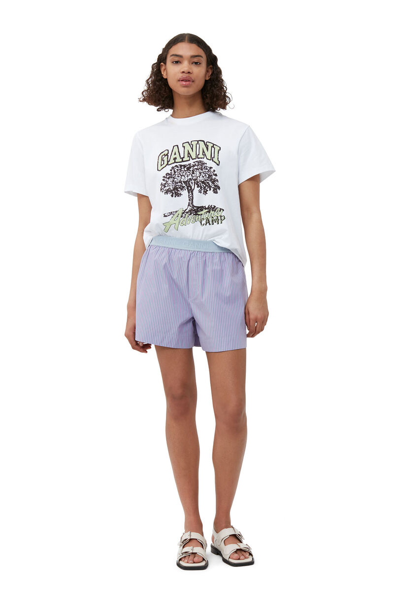 Basic Jersey Camp Tree T-shirt, Cotton, in colour Bright White - 1 - GANNI
