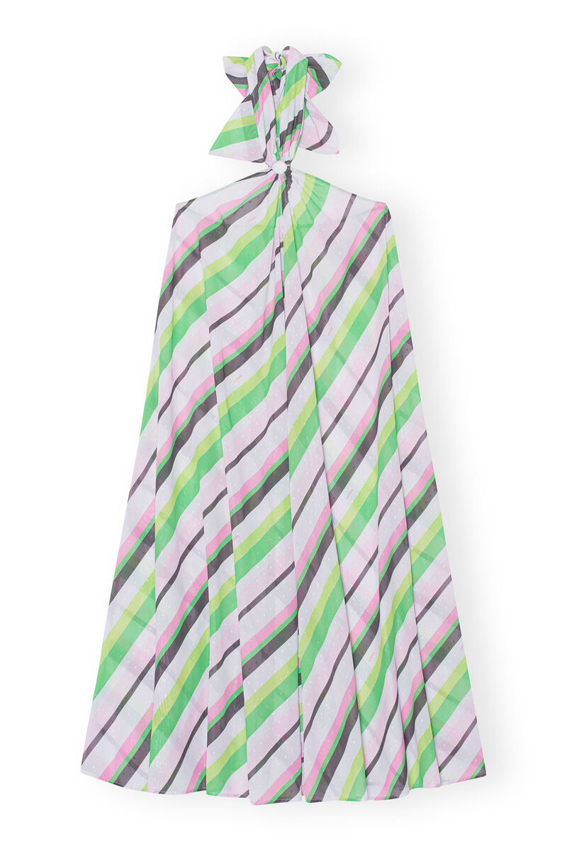 Light Chiffon Halterneck Dress, Recycled Polyester, in colour Multicolour - 1 - GANNI