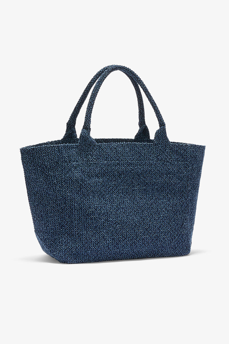 Denim Medium Bear Tote, in colour Rinse - 2 - GANNI