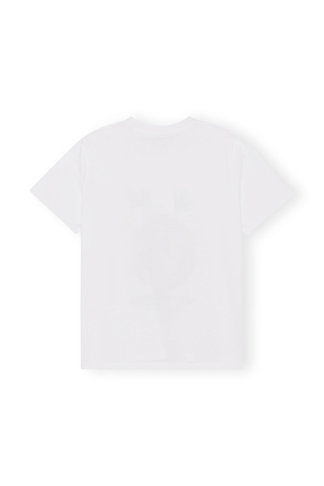 Yellow Smiley Relaxed T-shirt, Cotton, in colour Bright White - 2 - GANNI