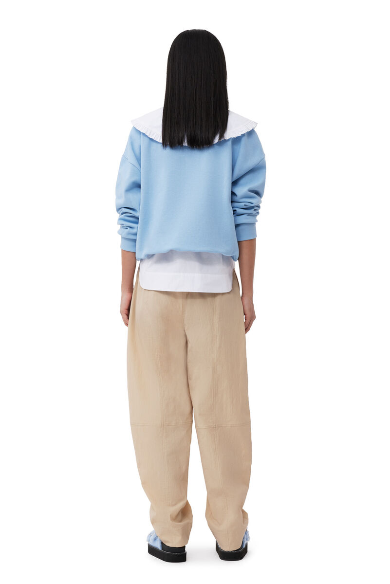 Blue Isoli Oversized-genser, Cotton, in colour Placid Blue - 3 - GANNI