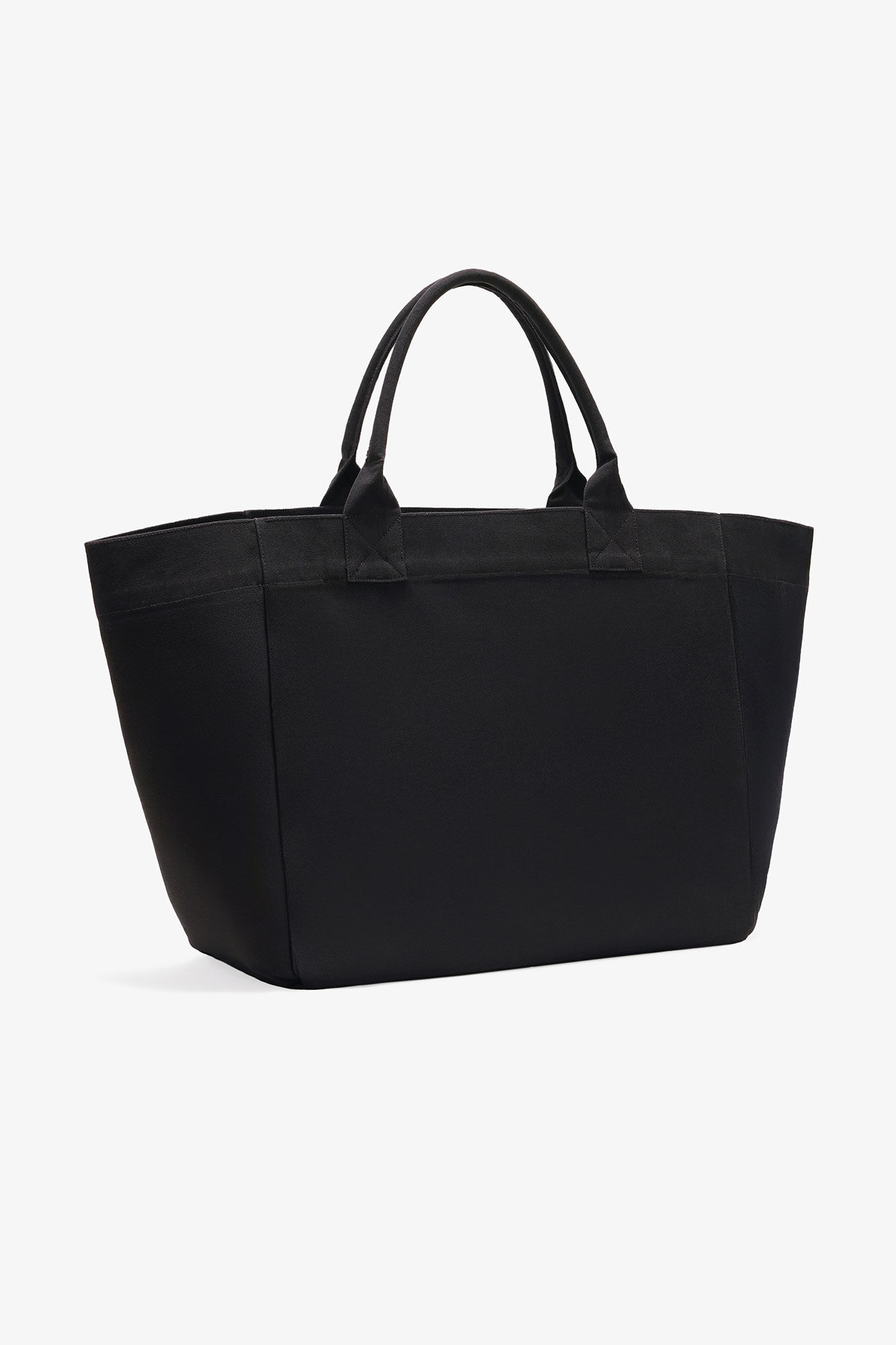 Black Puppy XXL Tote, Recycled Cotton, in colour Phantom - 2 - GANNI
