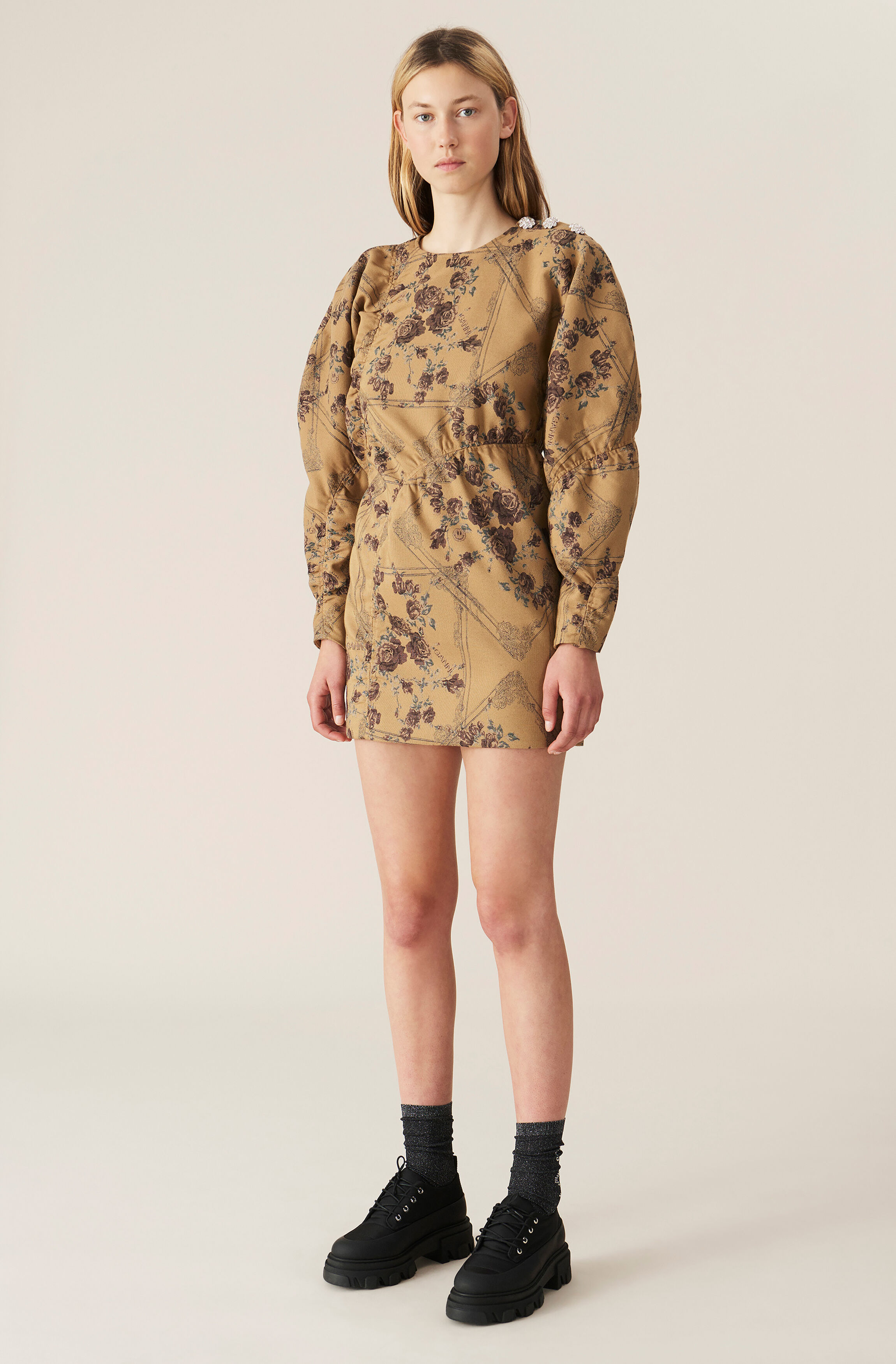 Ganni brocade dress clearance