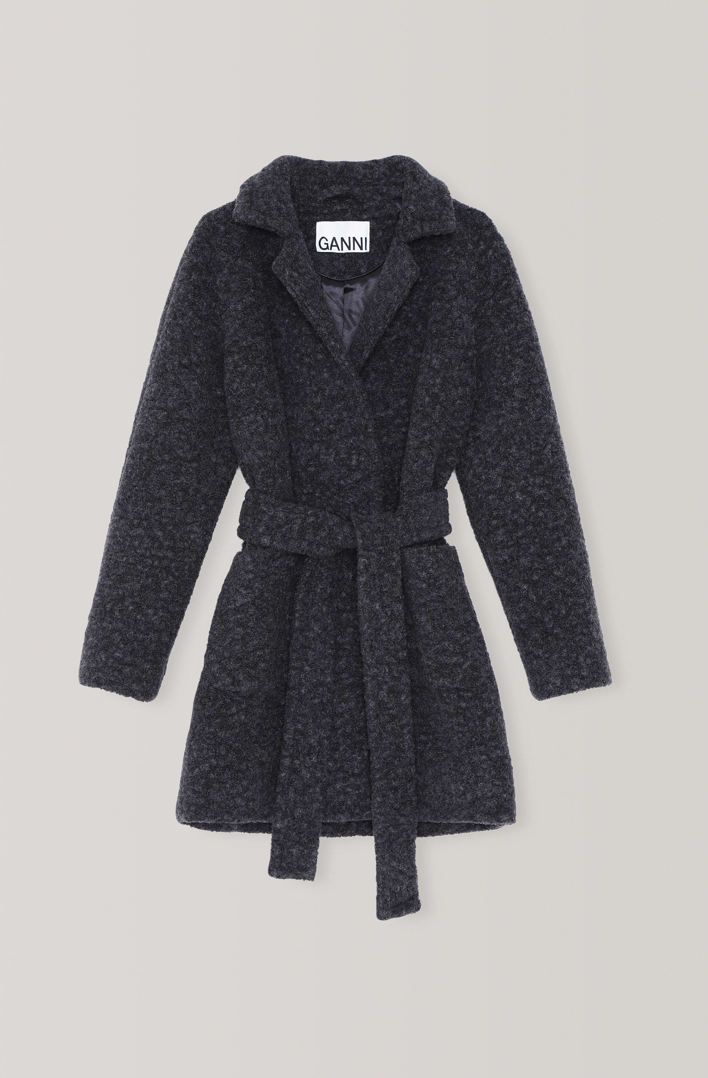 ganni teddy wrap coat