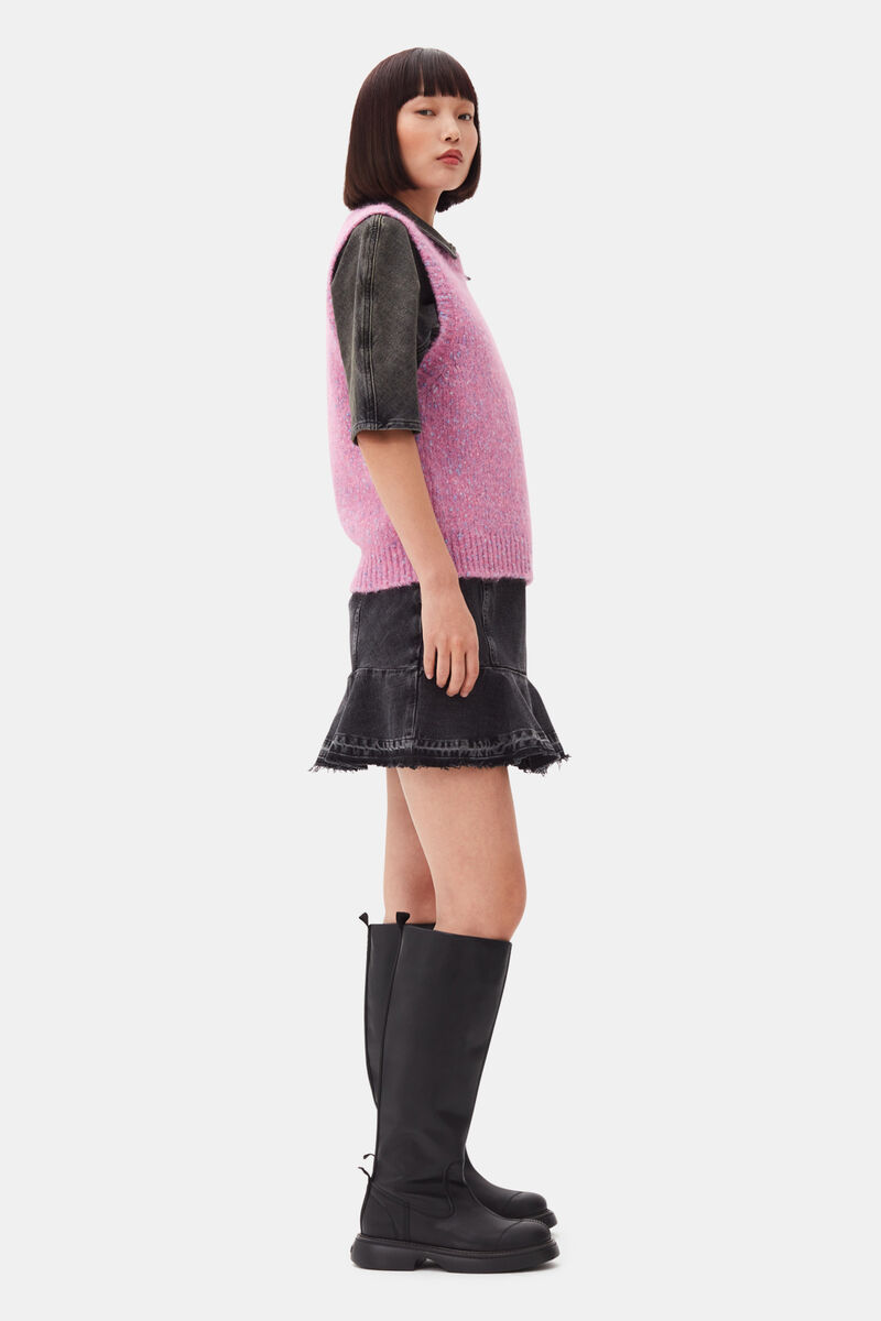 Pink Knit Vest, Alpaca, in colour Rose Violet - 3 - GANNI