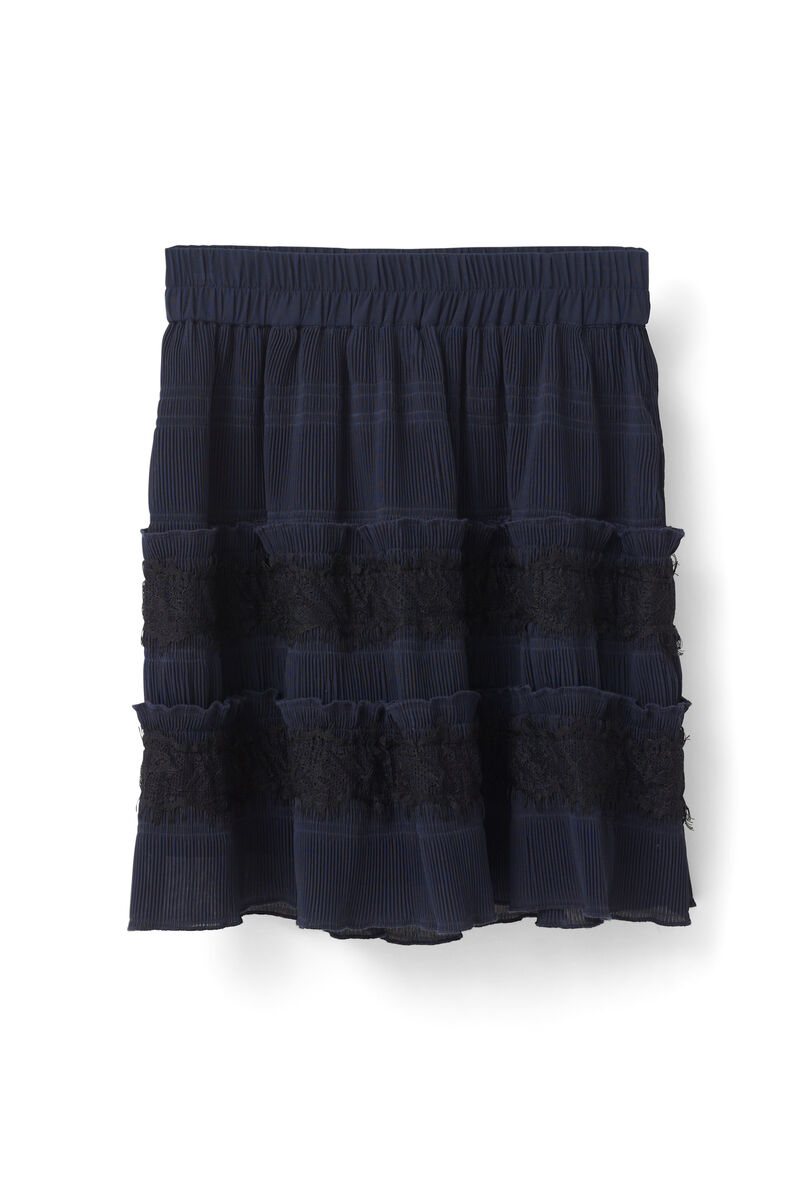 McKinney Pleat Skirt, in colour Total Eclipse - 1 - GANNI