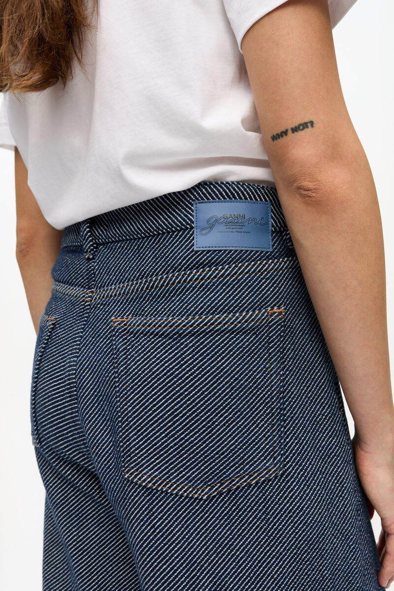 Blue Twill Marri Jeans, Organic Cotton, in colour Rinse - 4 - GANNI