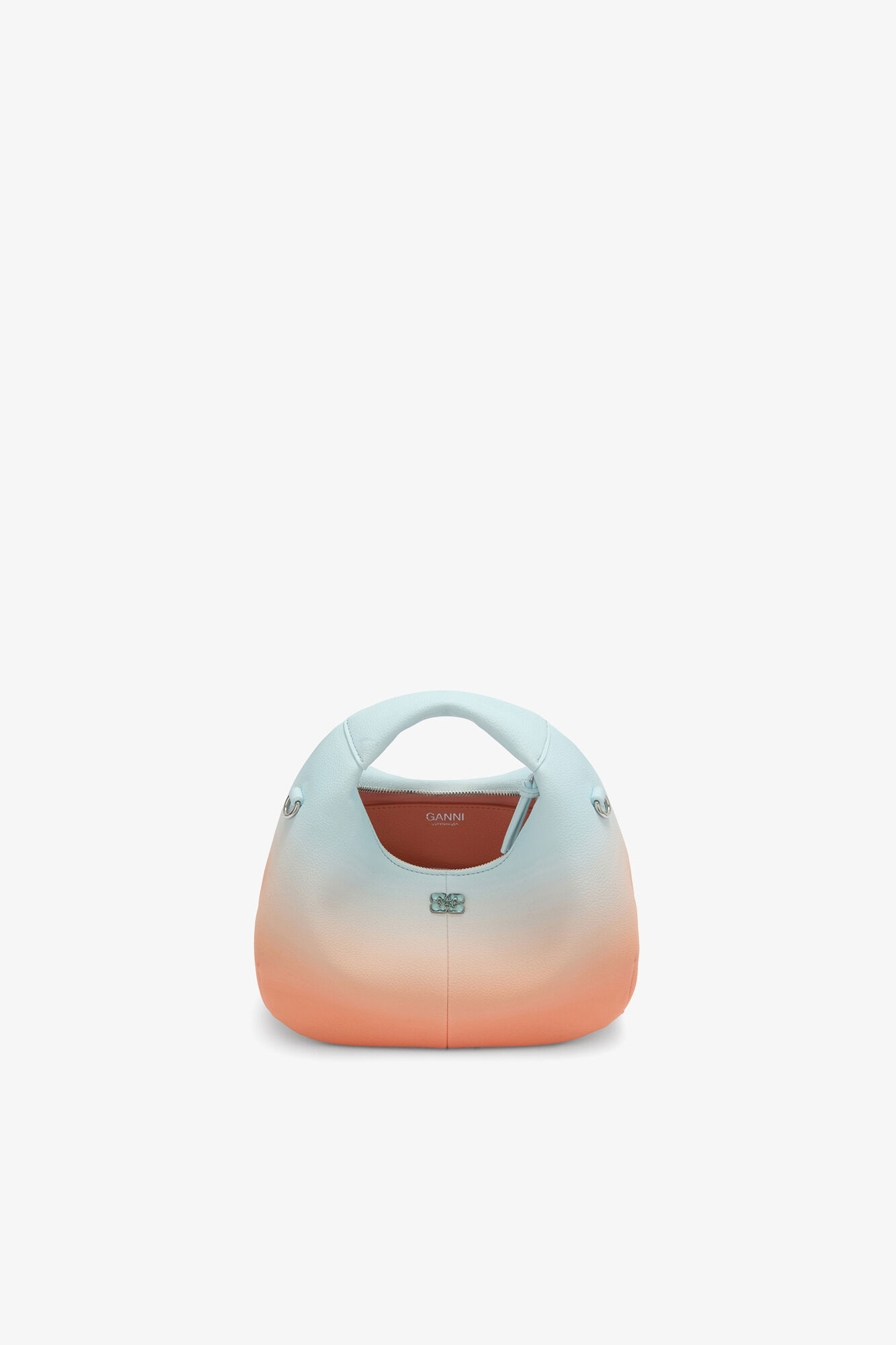 Mini Hobo Bag in Gradient Blue, Recycled Polyester, in colour Country Air - 3 - GANNI