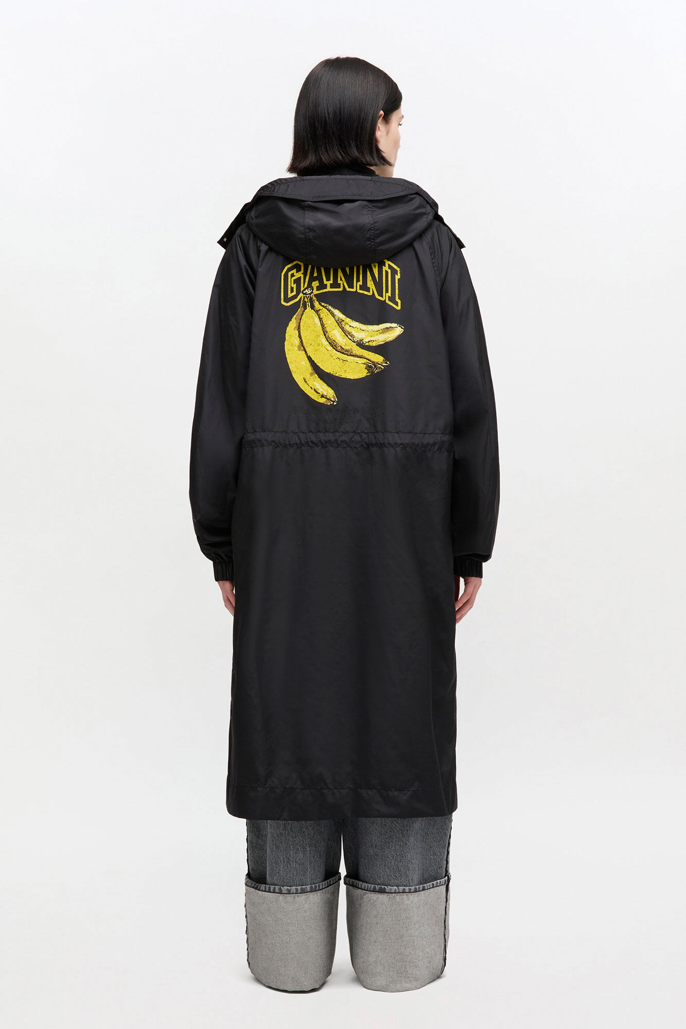 Nylon Parka Coat, in colour Jet Black - 2 - GANNI