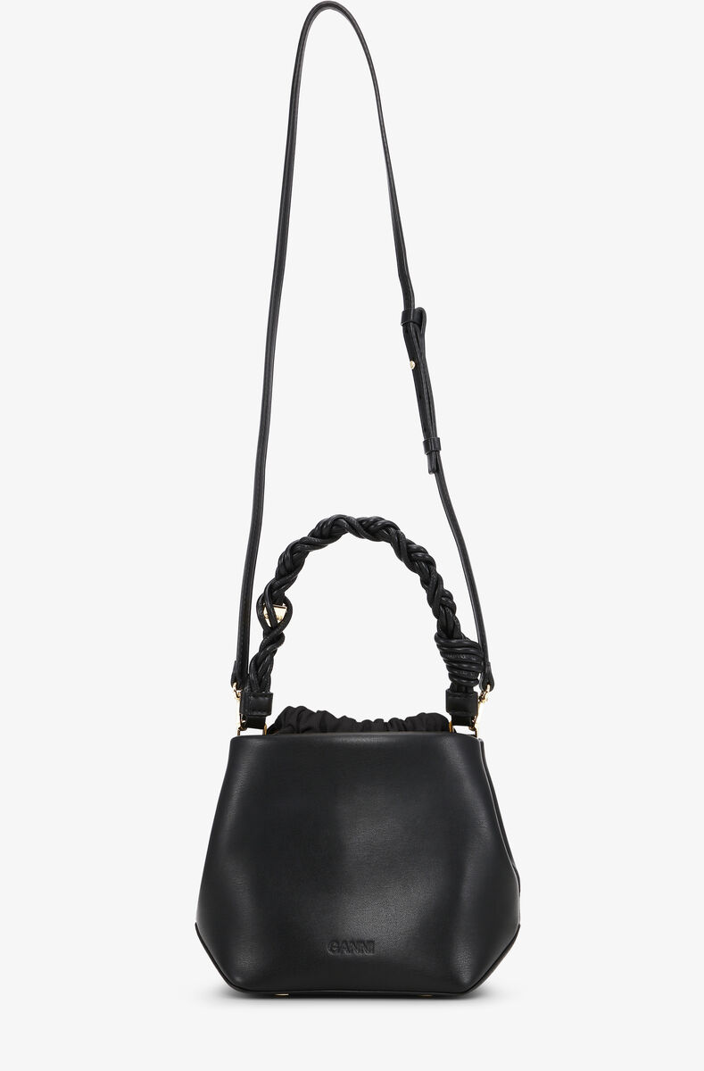 Black GANNI Bou Bucket Bag, Polyester, in colour Black - 2 - GANNI