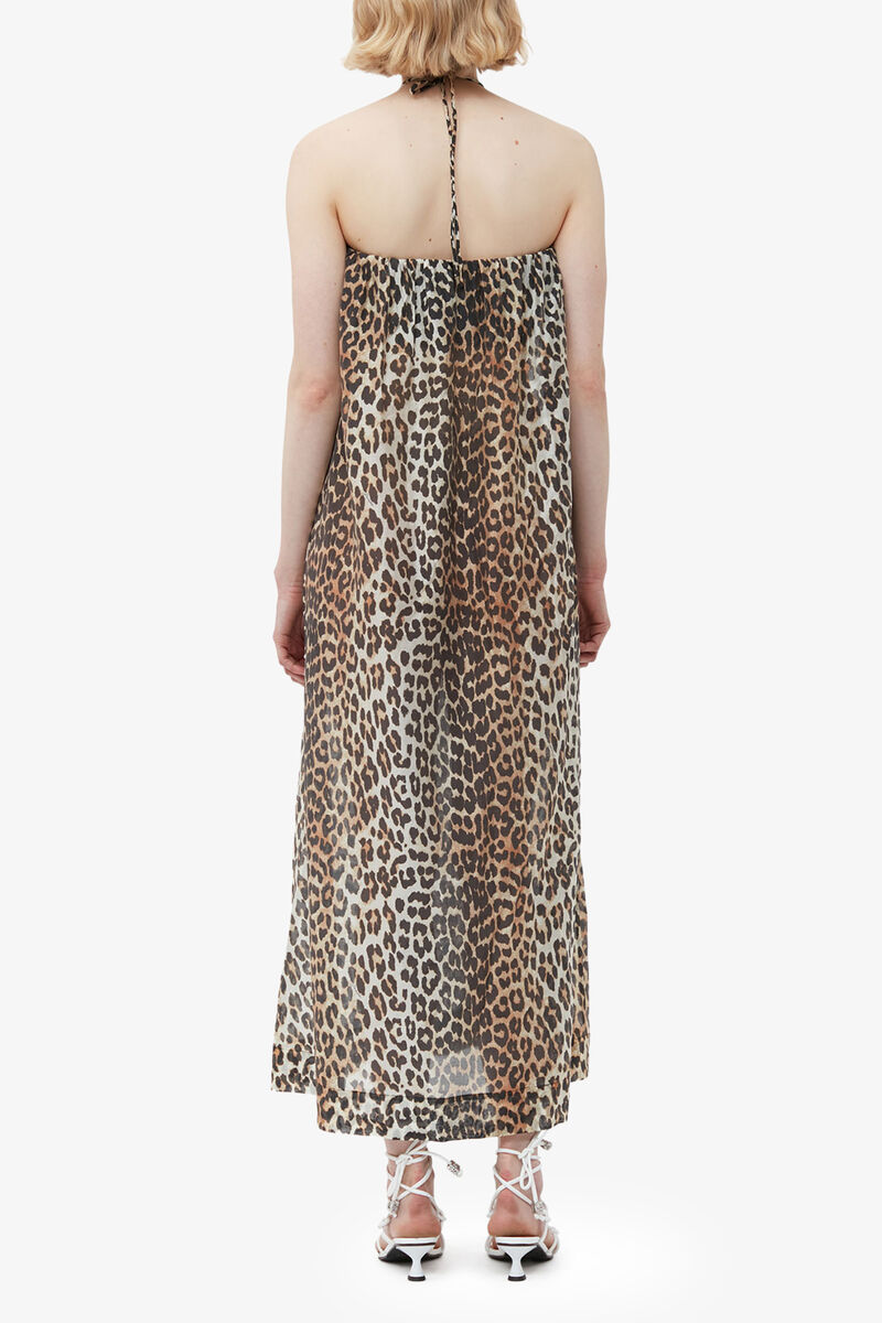 Sheer Voile Maxi Strap Dress, Lyocell, in colour Almond Milk - 2 - GANNI