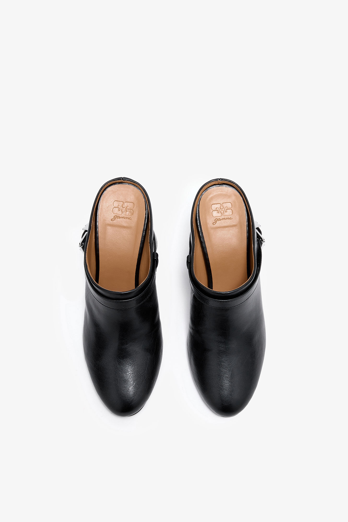 Kat Slim Mule in Black, Polyurethane, in colour Jet Black - 3 - GANNI