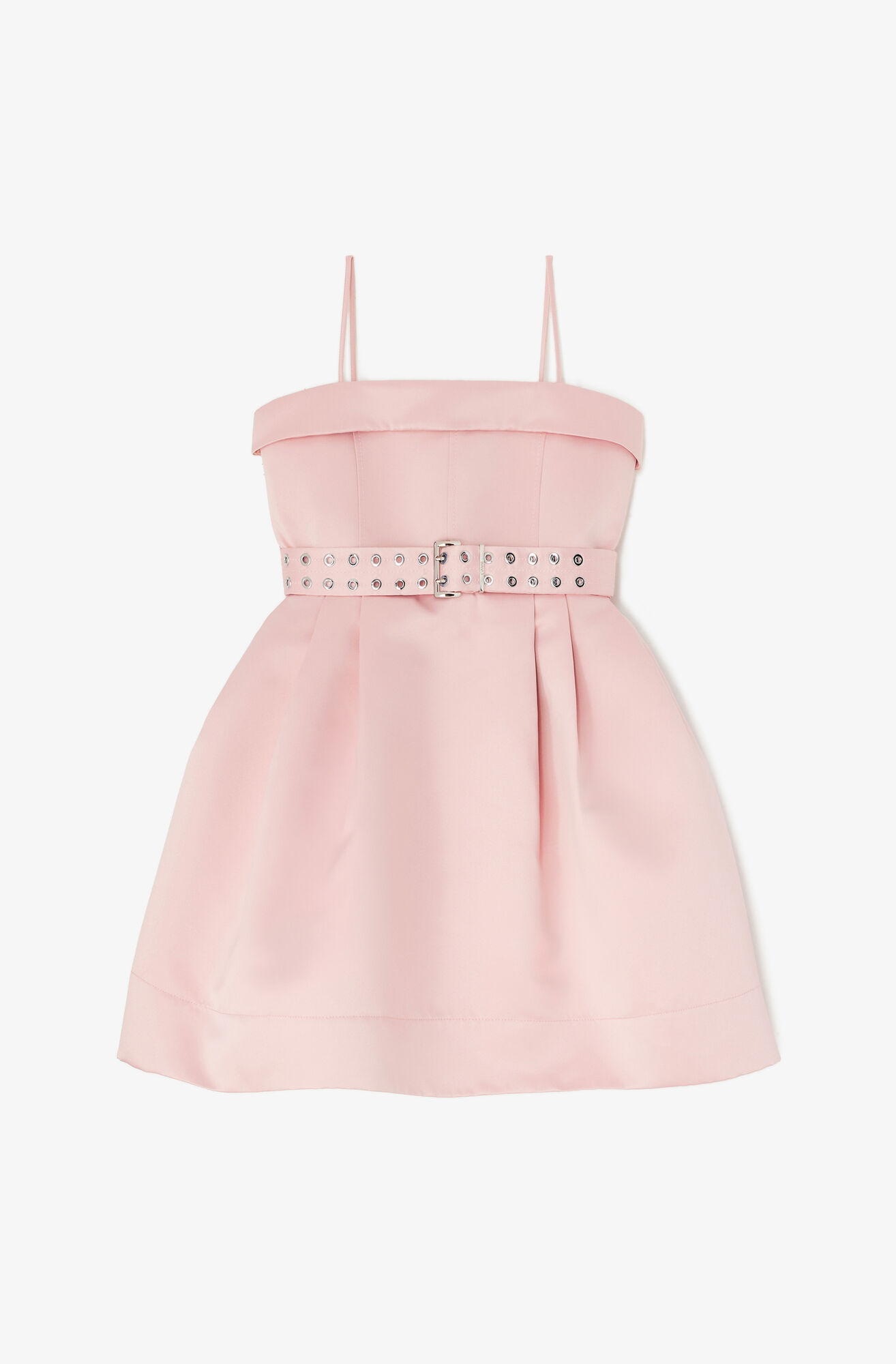Dress in Pink Satin, Recycled Polyester, in colour Potpourri - 1 - GANNI