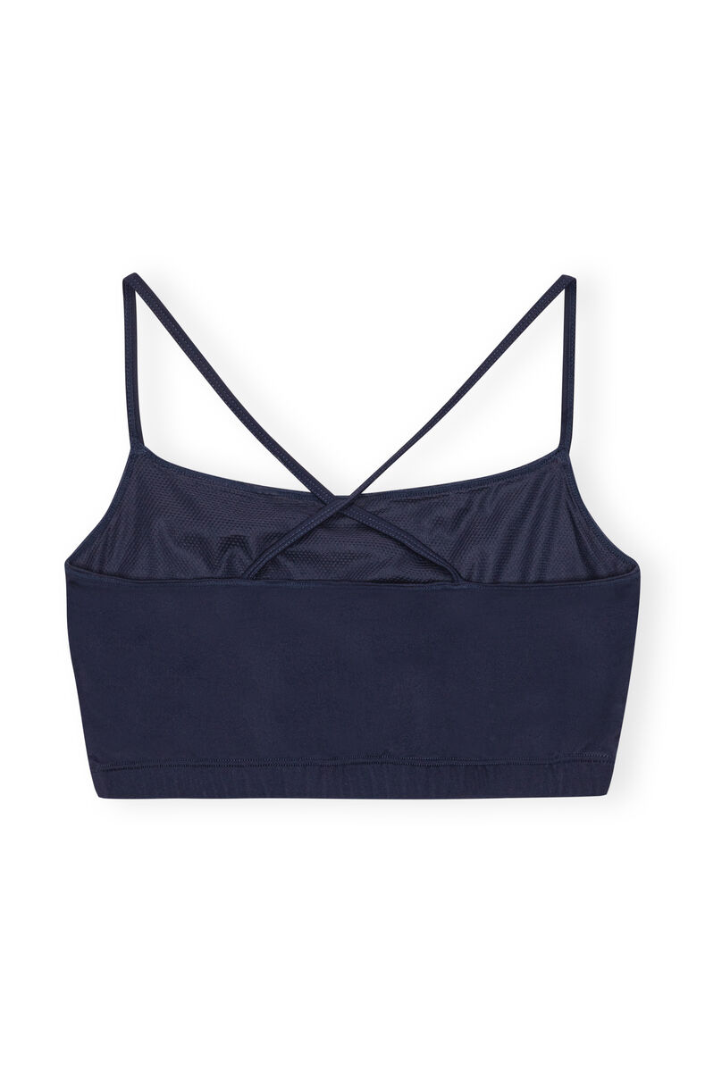 Active Strap Top, Recycled Nylon, in colour Sky Captain - 2 - GANNI