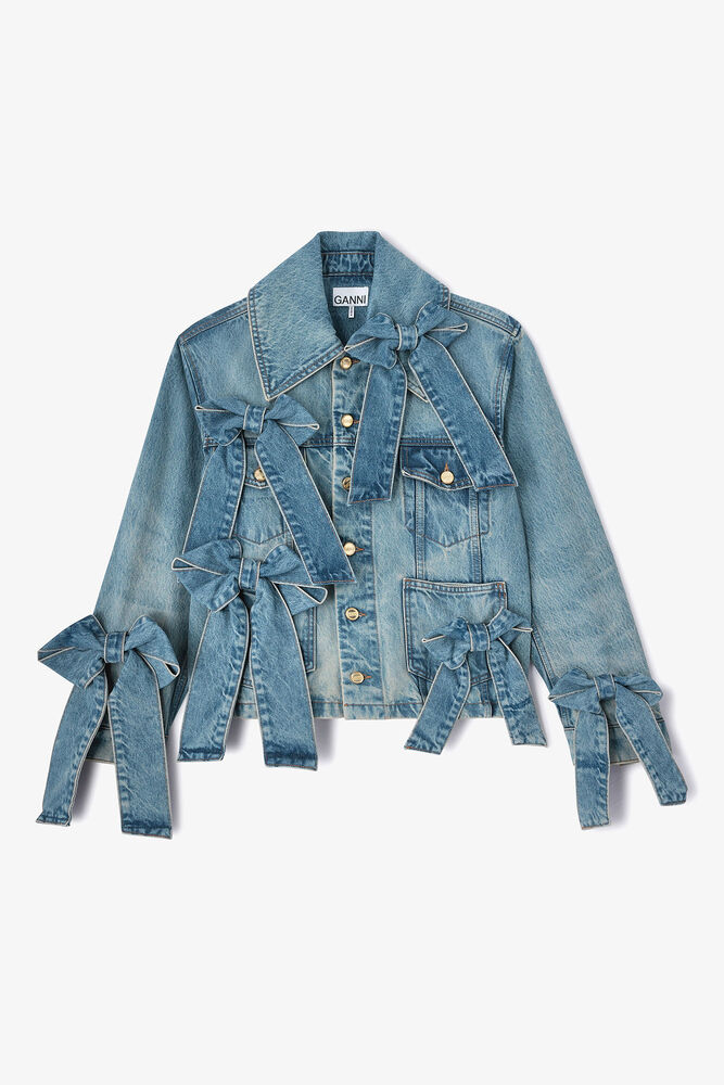 Noe stiv denimjakke, Mid Blue Vintage