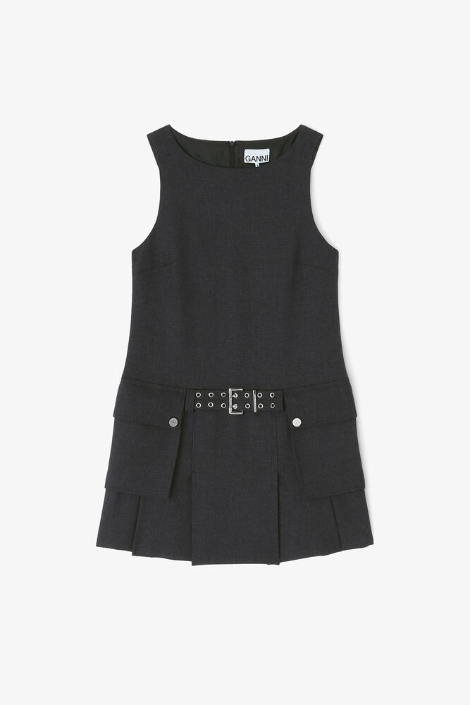 Graues Minikleid aus Wolle, Phantom