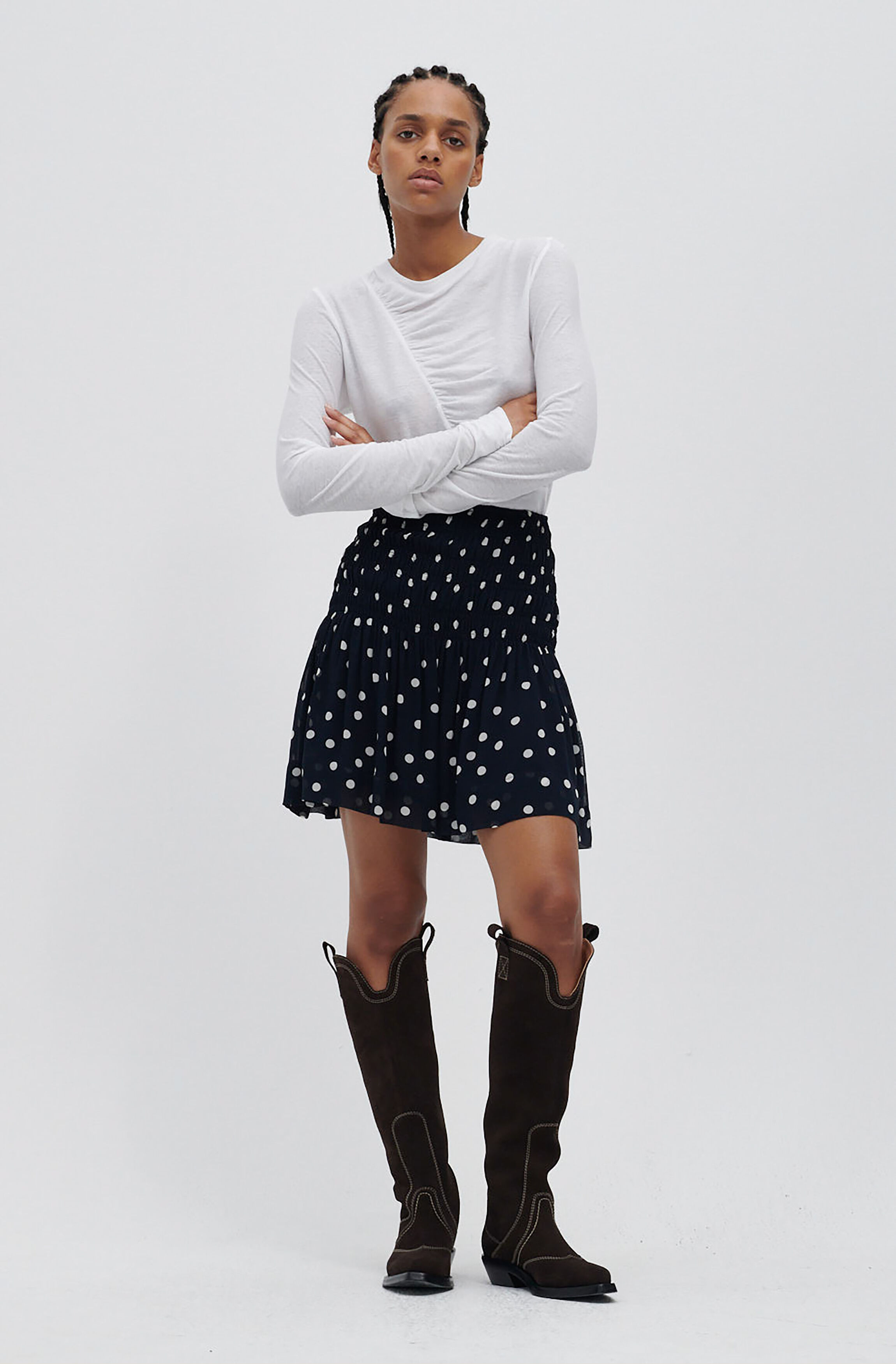 ganni printed georgette