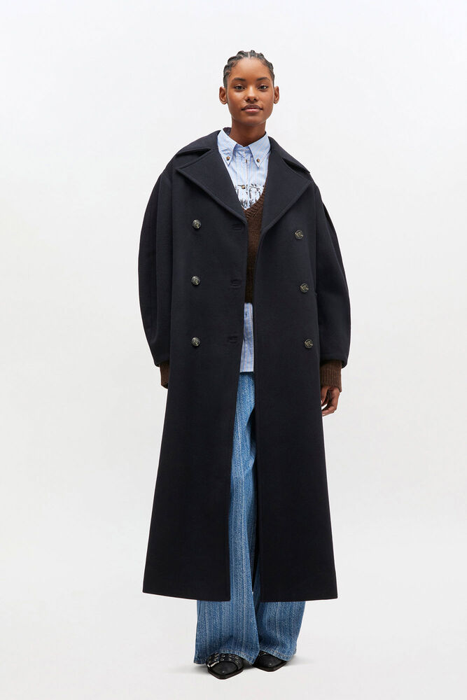 Caban long en laine bleu foncé, Sky Captain