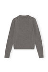 Graphic Pullover, Recycled Polyamide, in colour High Rise - 2 - GANNI