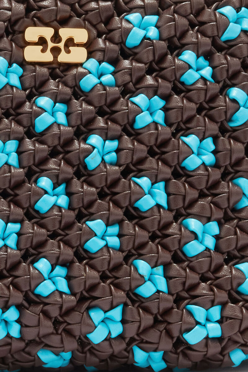 Mini Bou Bag in Braided Brown, Recycled Leather, in colour Chicory Coffee - 4 - GANNI