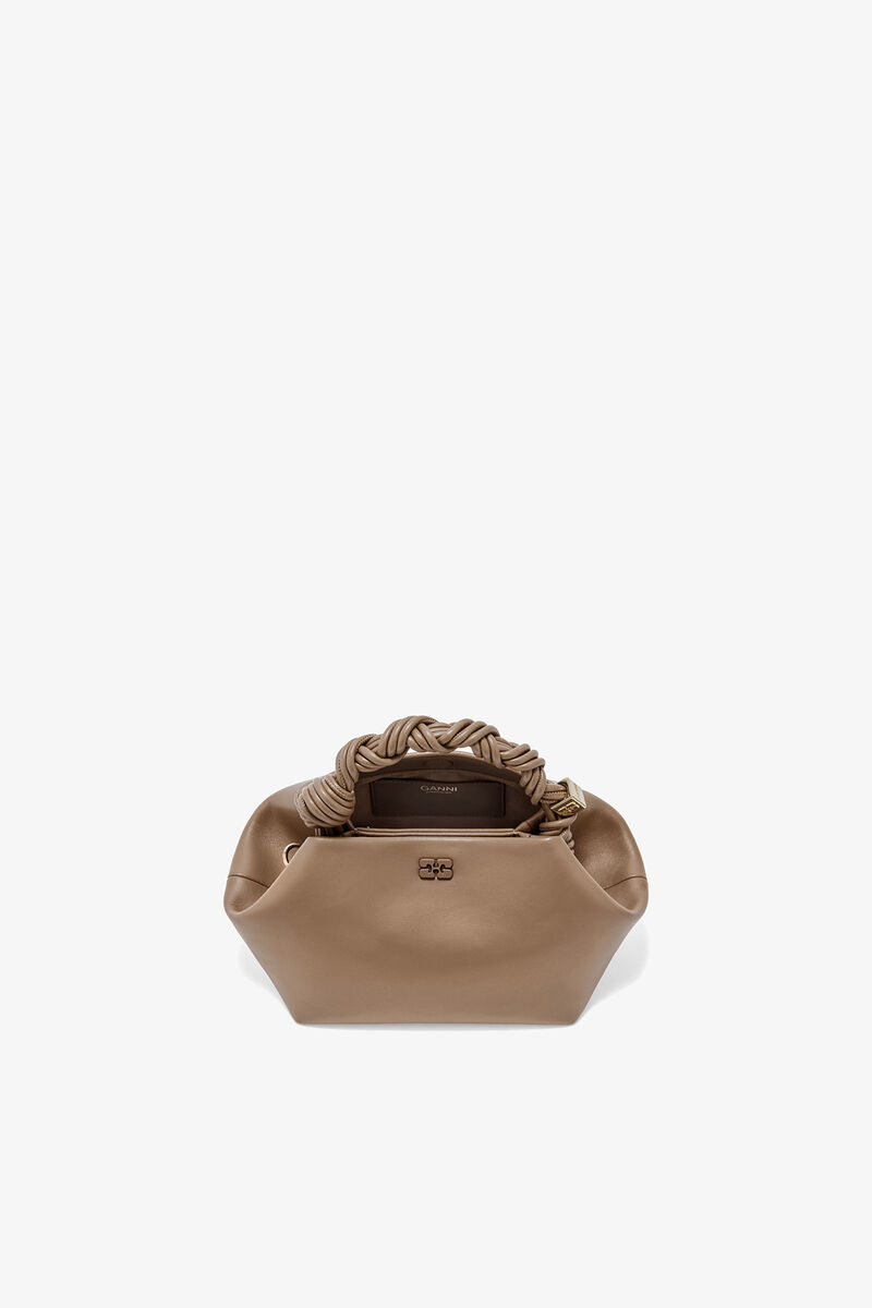 Small Bou Bag in Brown, Recycled Leather, in colour Coca Mocha - 3 - GANNI