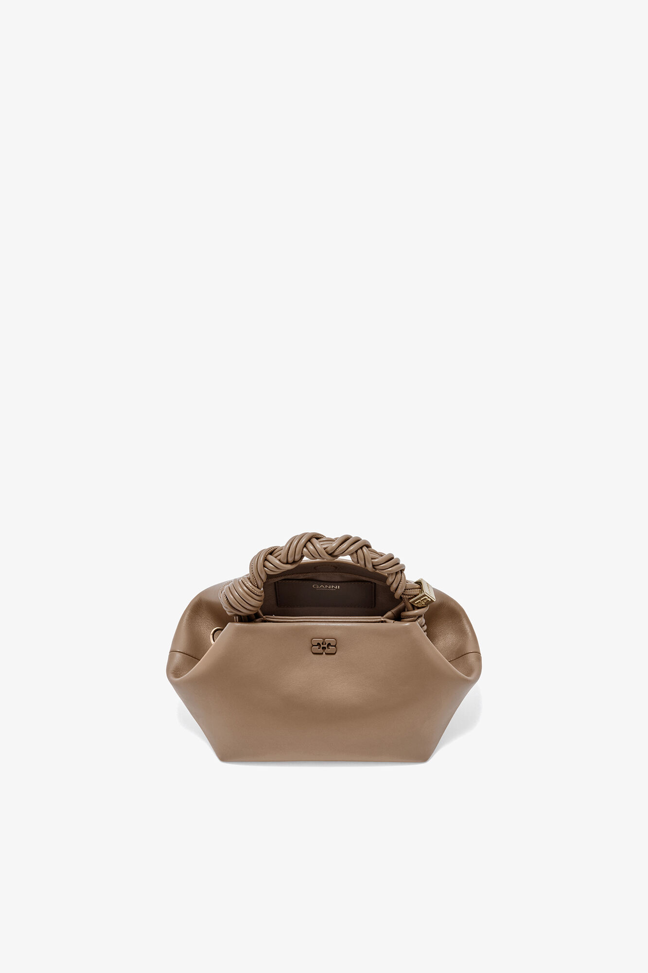 Small Bou Bag in Brown, Recycled Leather, in colour Coca Mocha - 3 - GANNI