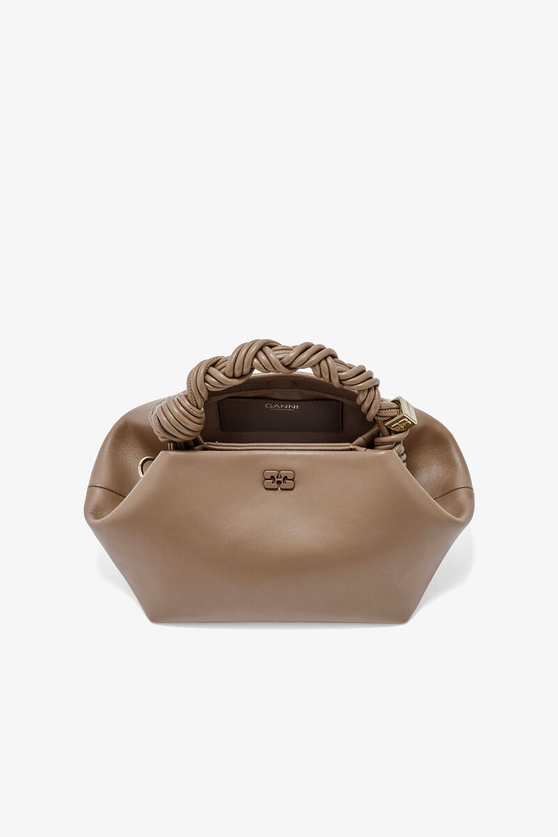 Small Bou Bag in Brown, Recycled Leather, in colour Coca Mocha - 3 - GANNI