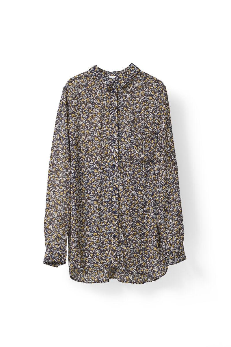 Allen Georgette Shirt, in colour Meadow Flowers - 1 - GANNI