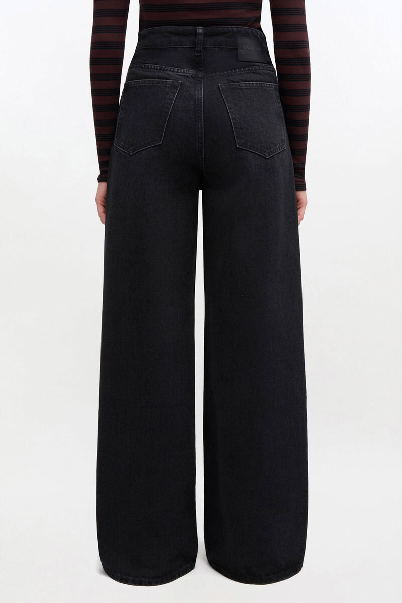 Black Lari Jeans, Organic Cotton, in colour Black Washed - 3 - GANNI