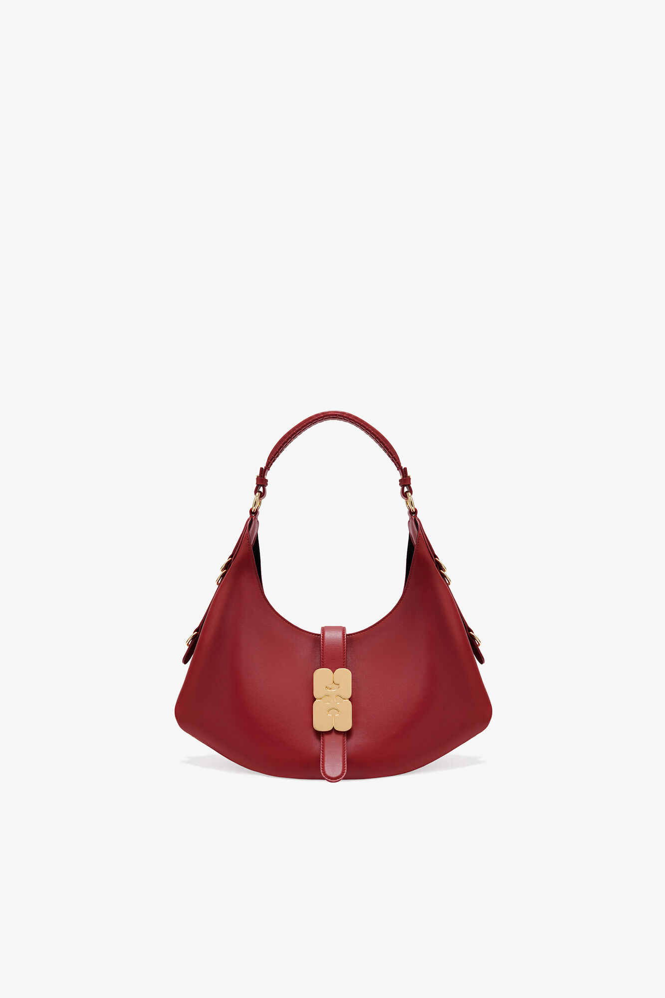Red Small Kat Bag, Recycled Leather, in colour Red Dahlia - 1 - GANNI