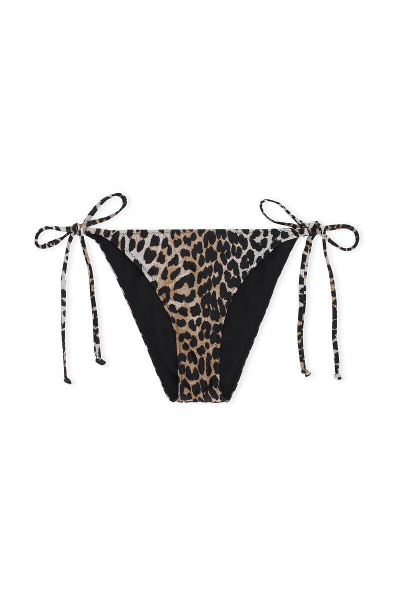 Bikiniunderdel med snore, Elastane, in colour Leopard - 1 - GANNI