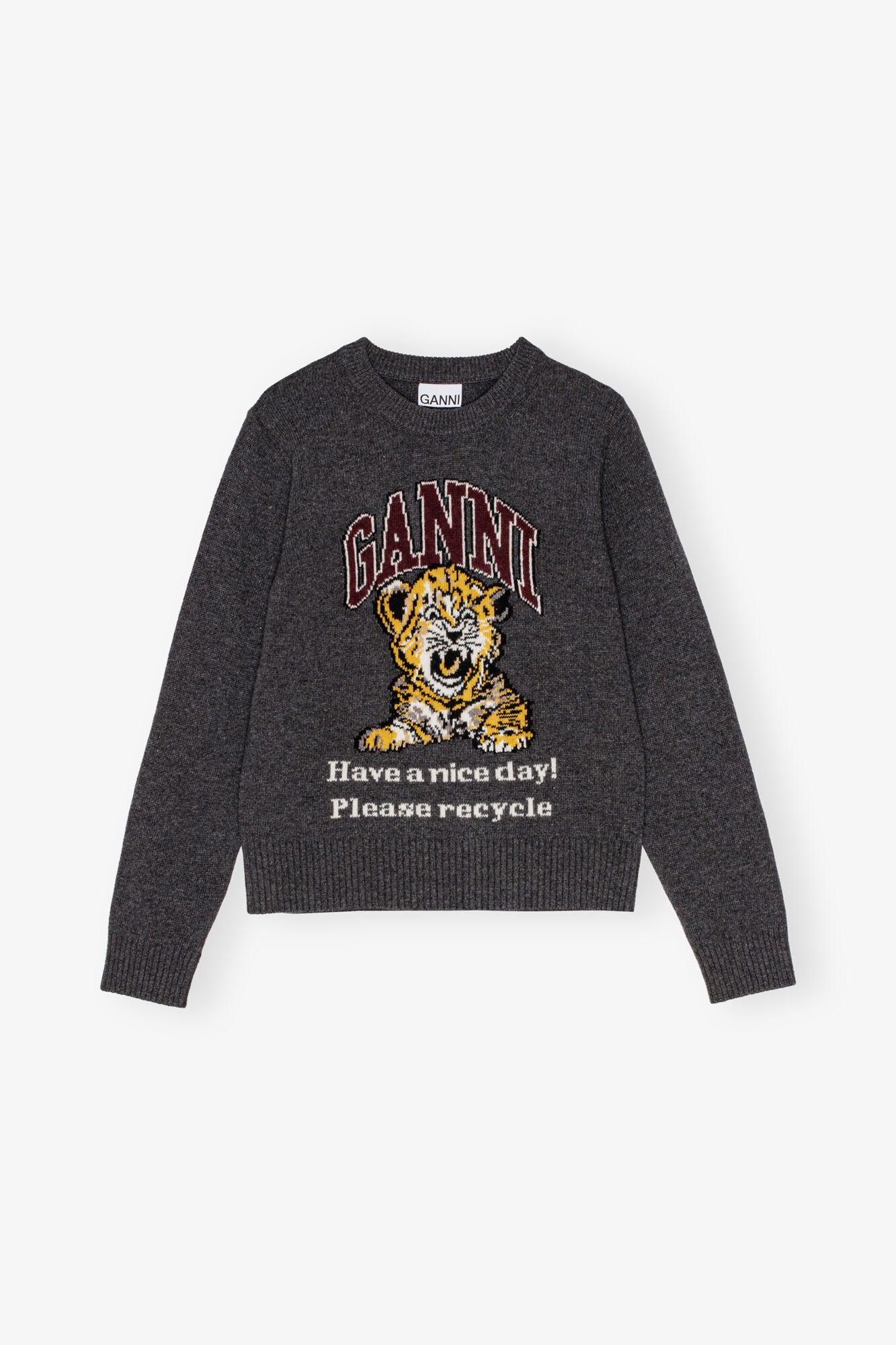 Dark Grey Graphic Tiger Jumper | GANNI