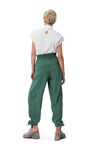 Slub Cargo Pants, Polyester, in colour Myrtle - 2 - GANNI