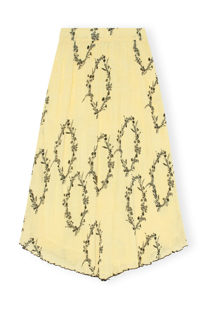 Georgette Midi Skirt, Recycled Polyester, in colour Floral Shadow Flan - 2 - GANNI