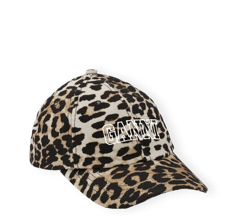 Casquette à logo brodé léopard , Cotton, in colour Leopard - 1 - GANNI