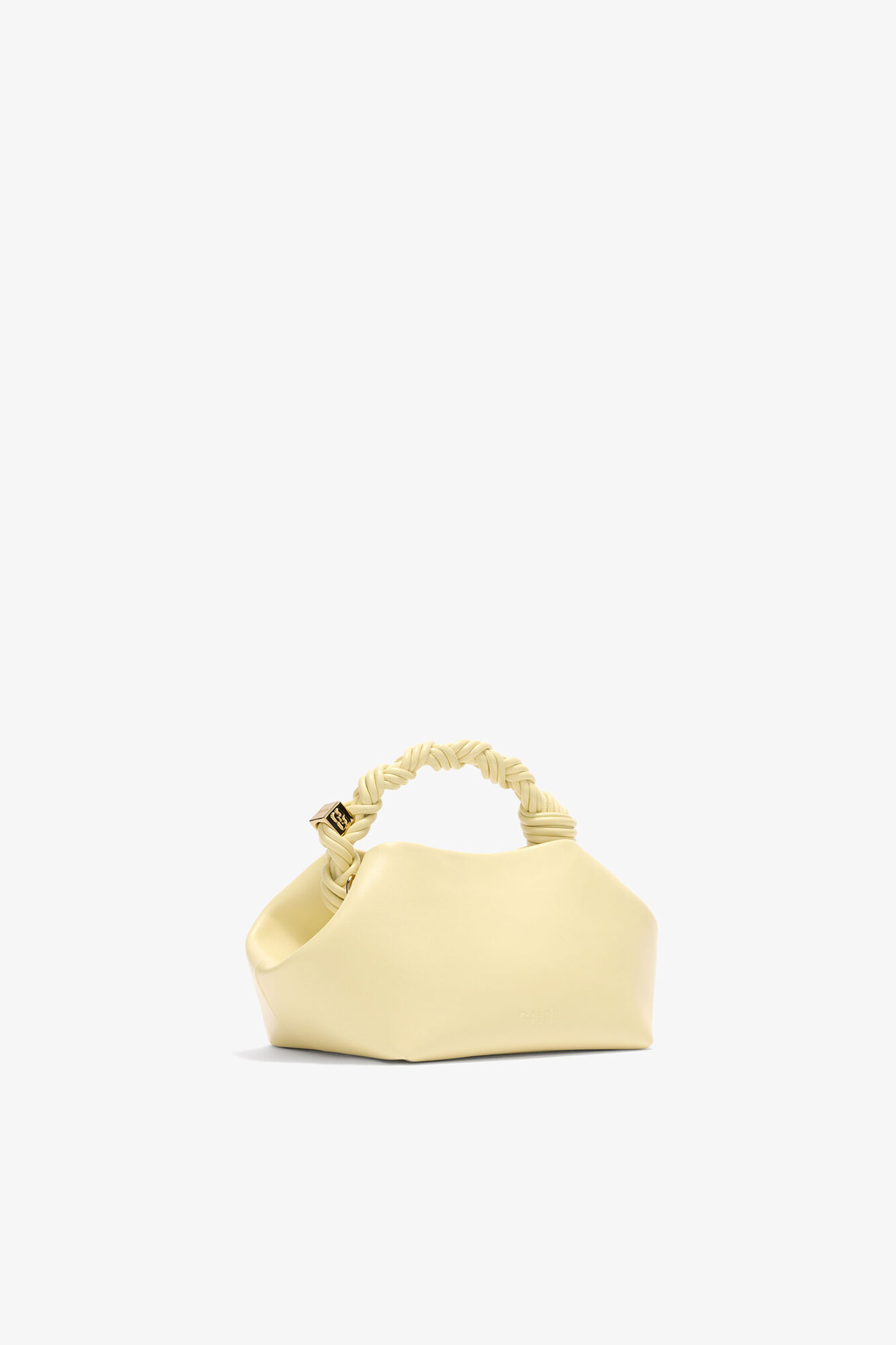 Small Bou Bag in Yellow, Recycled Leather, in colour Yellow Cream - 2 - GANNI