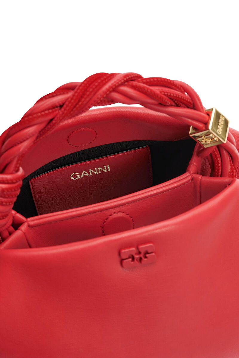 Red Small GANNI Bou Bag, Polyester, in colour Fiery Red - 3 - GANNI