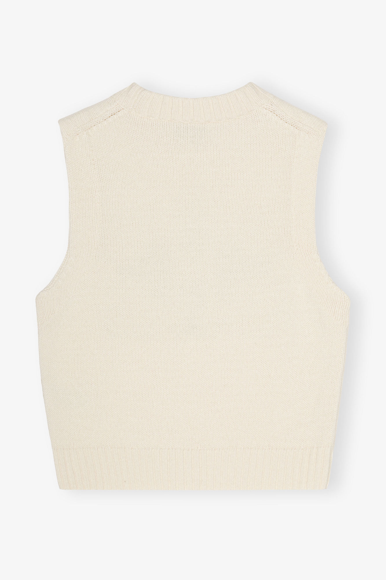 Ivory Graphic Vest, Metallic fiber, in colour Egret - 2 - GANNI