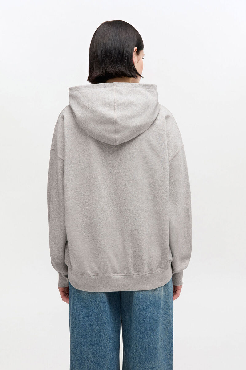 Grey Bear Comic Hoodie, Organic Cotton, in colour Paloma - 3 - GANNI