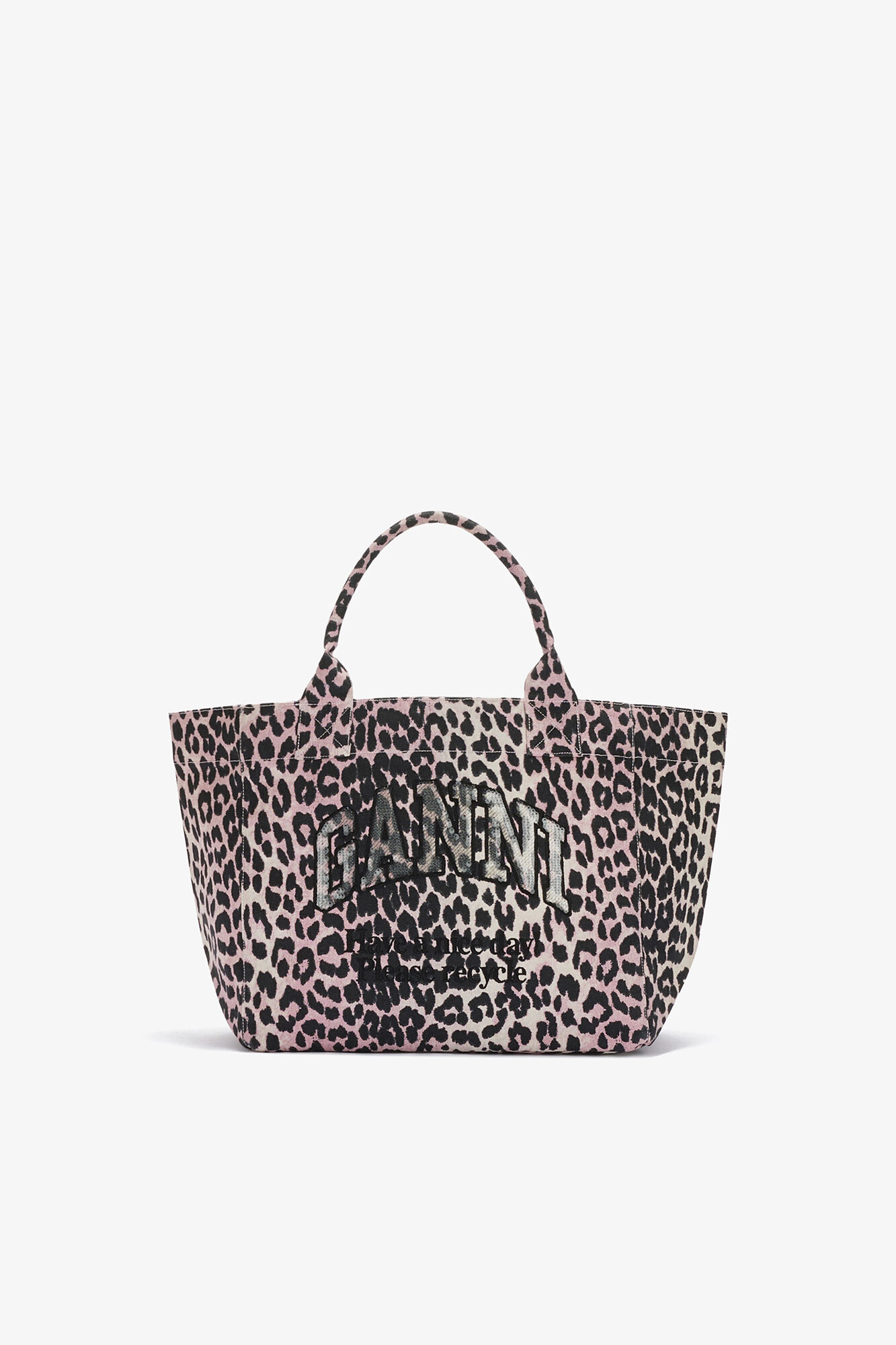 Bleached Mauve Leopard Medium Tote | GANNI US