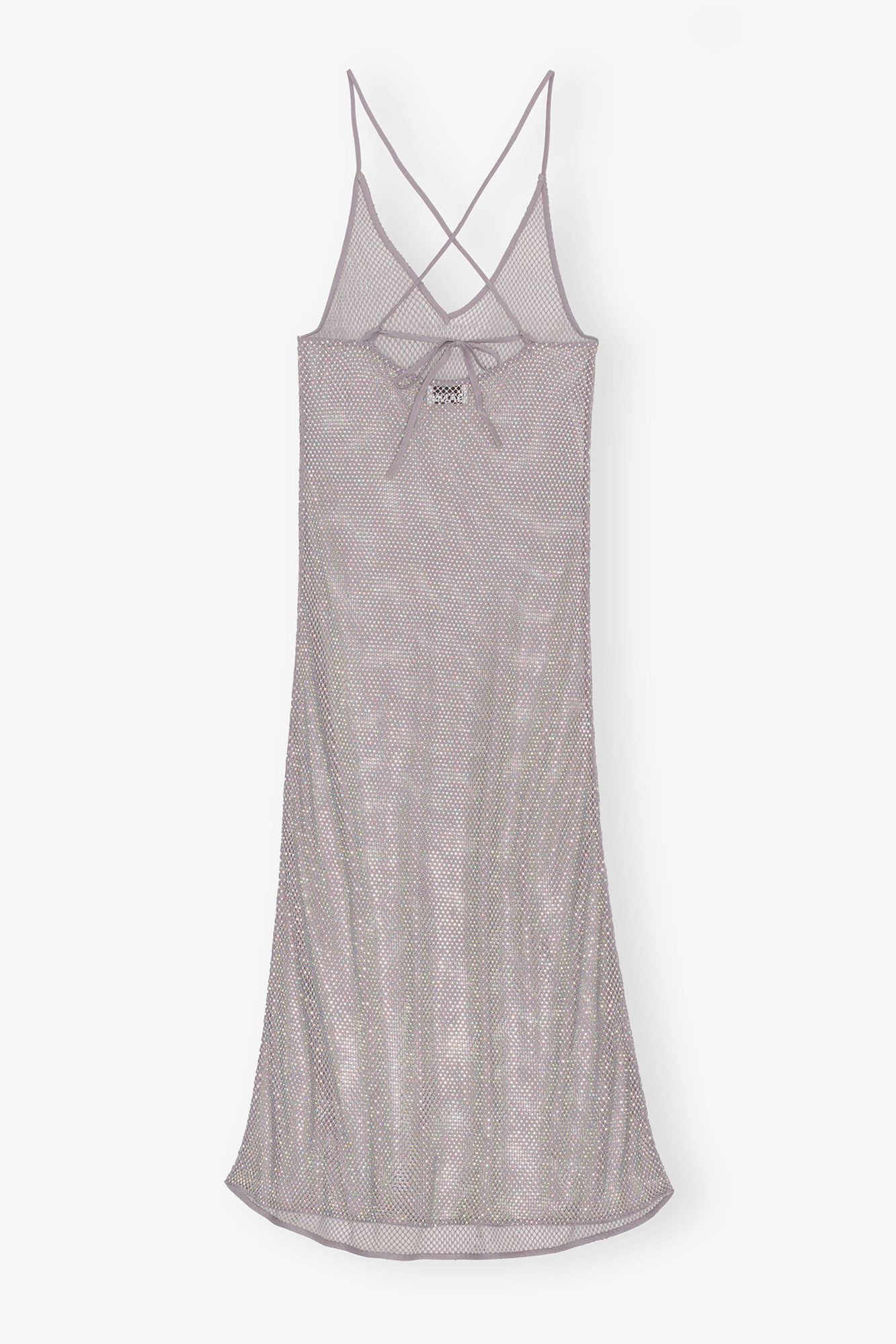 Embellished Mesh Dress, Elastane, in colour Silver - 2 - GANNI