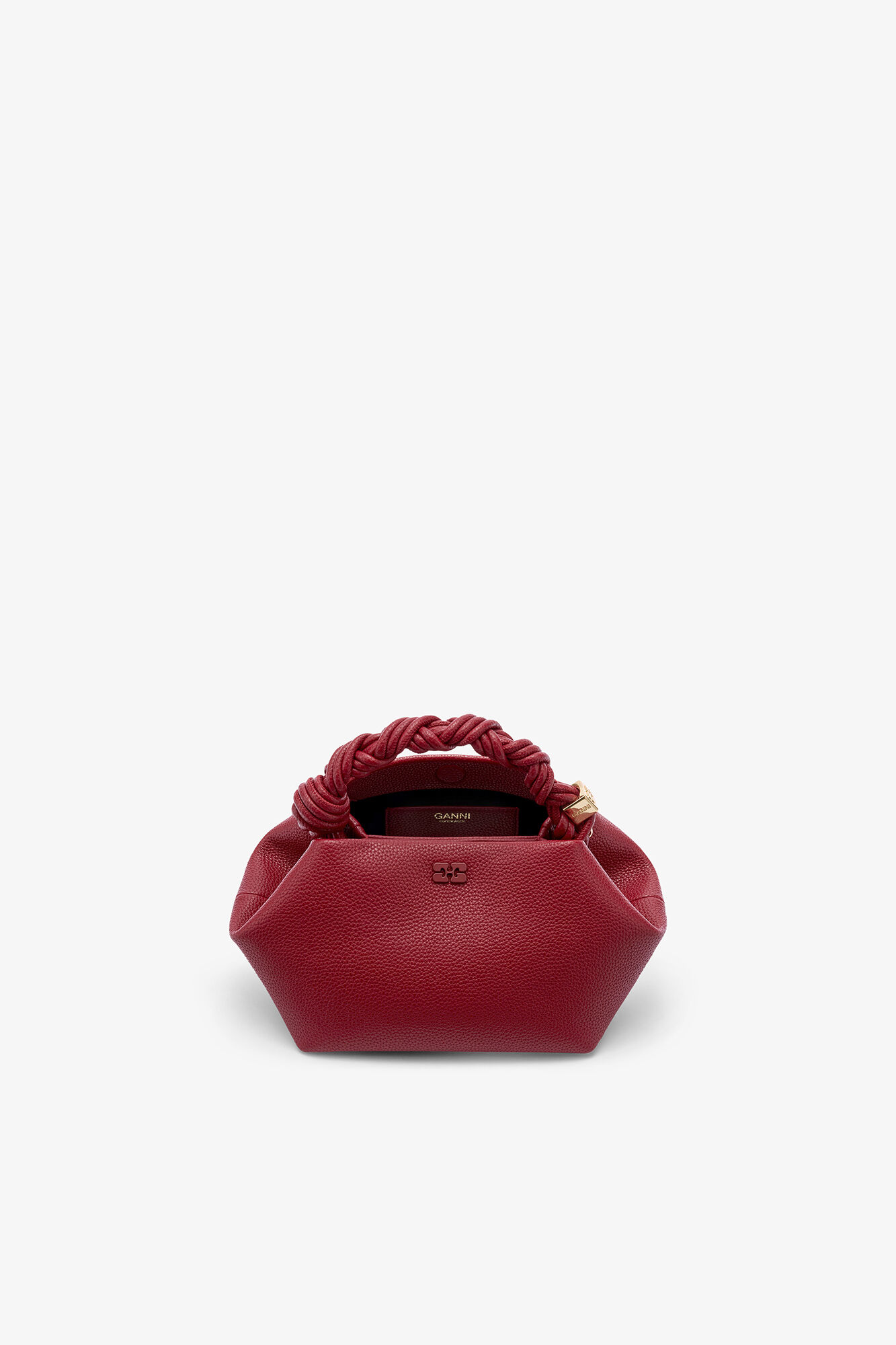 Petit sac &agrave; main en grain rouge Bou, Recycled Polyester, in colour Red Dahlia - 3 - GANNI