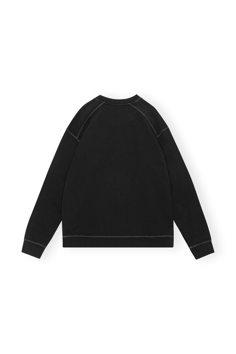 Schwarzes Isoli-Drop-Shoulder-Sweatshirt, Cotton, in colour Black - 2 - GANNI